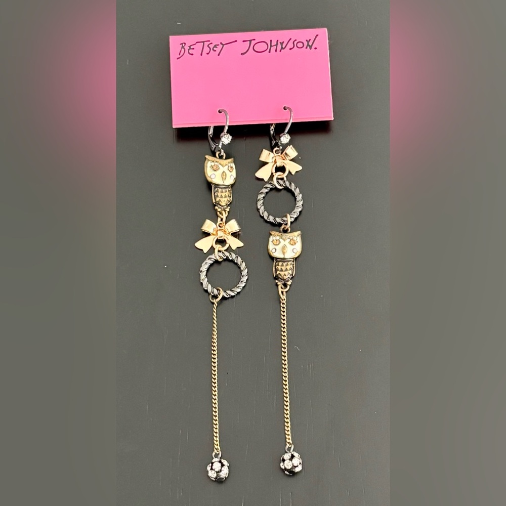 Betsey Johnson Owl Earrings